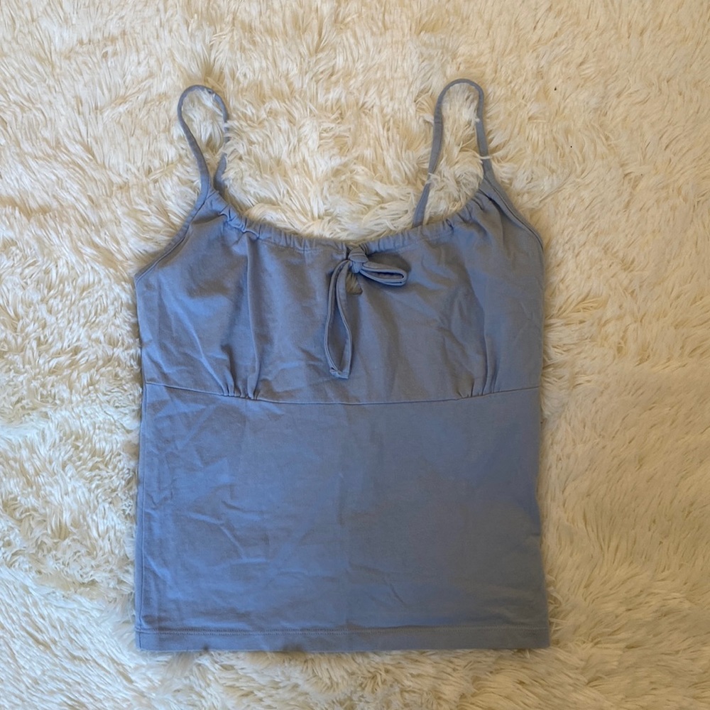 Baby Blue keyhole tie tank top (Brandy Melville)